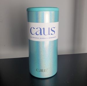 CAUS "Turn up the Teal" Stainless Skinny Can Cooler, 12.oz. New!